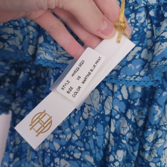 House Of Harlow 1960 Womens Martine Tank Top Blue Flutter Sleeve Size XS - Picture 4 of 5